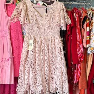 JessaKae Elegant Lace  Dress in Pink